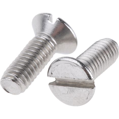 Vis à métaux RS PRO M4 à tête Fraisée fendue en Acier Inoxydable, 12mm ( Prix pour Sachet de 100 )