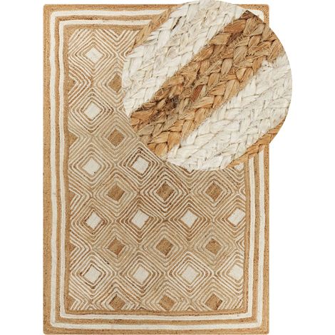 Rug MENGEN Beige 160 x 230 cm Jute