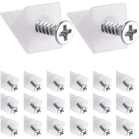 100 Kits Réparation Tiroir [avec Vis] - Cales Plastique pour Fond de Commode/Armoire - Renfort Étagère Affaissée & Stabilisateur Angle (1/5)