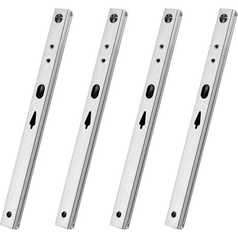 Lot de 4 glissières de tiroir, à sortie partielle, 182 x 17 mm, coulissantes télescopiques, glissières à billes, extension complète, coulisses pour système de rail de tiroir (1/5)