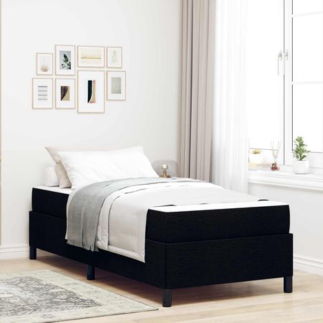 Boxspringbett mit Matratze Schwarz 90 x 190 cm Stoff