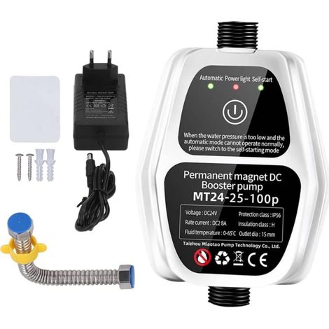 Automatische Wasserdruckerhöhungspumpe, 100 PA, automatische Steuerung, DC 24 V, 25 l/min, für Wasserhahn, Dusche, Zuhause, Küche, Wandmontage