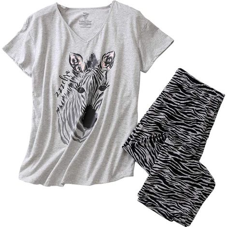 Ensembles pyjama femme : haut et pantalon Capri (1/5)