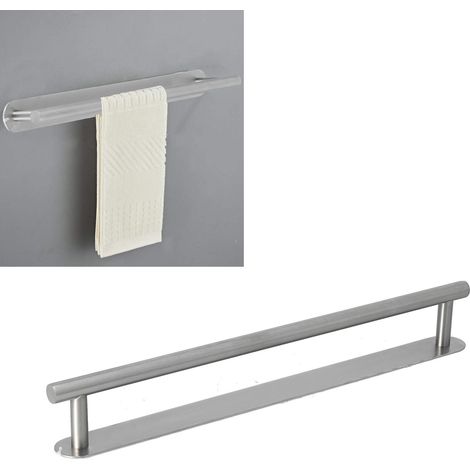 Porte-serviettes en acier inoxydable 304, installation sans perçage, accessoire de salle de bain, barre porte-serviettes 50 cm (1/5)