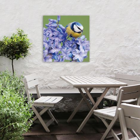 Tableau de jardin Oiseau dans les lilas 50 x 50cm Multicolore (1/5)
