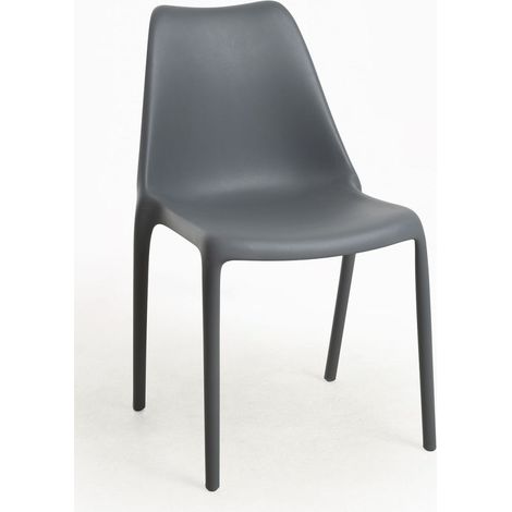 Sillas Jardín - Silla Synk Polipropileno - Gris oscuro