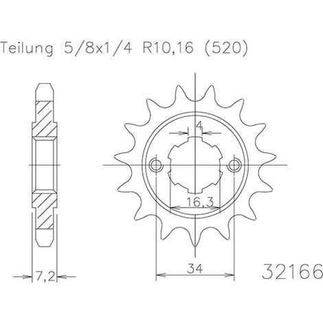 Pignon - 520 - 12 Dents - Made in Germany