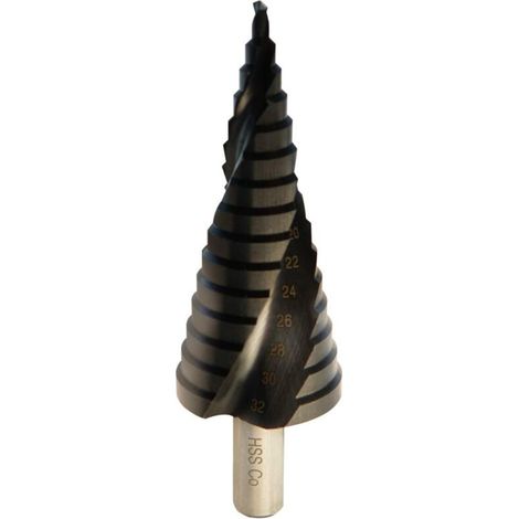 Forets étagés au cobalt 6 % pour acier inoxydable et métaux (4-32 mm/15 étapes)