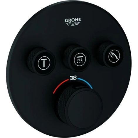 Grohe Grohtherm SmartControl Termostato empotrado con 3 llaves Black, 29508KF0