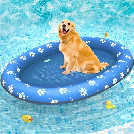 Materassino galleggiante morbido per cani - Materassino gonfiabile per nuoto per cani - Utilizzo estivo - Design a zampa (1/5)