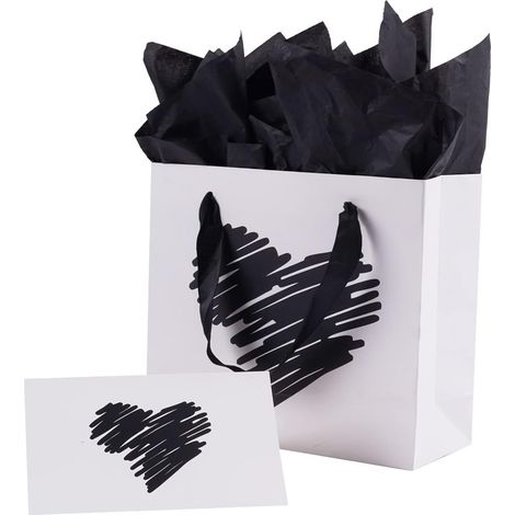 Sac cadeau blanc en forme de cœur - se porte à la main - idéal pour offrir -20208cm