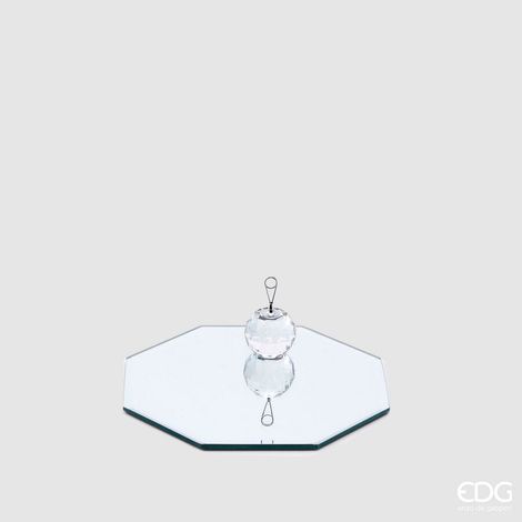 EDG Enzo De Gasperi Base Specchio Ottagonale D 20 Cm Vetro Silver