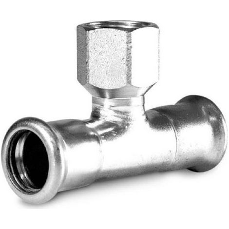 TI CON DERIVAZIONE FILETTO F A PRESSARE IN ACCIAIO CARBONIO 3/4&quot x 42 x 42