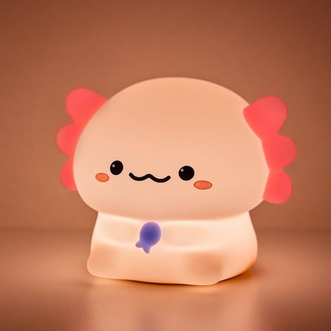 Veilleuse Axolotl pour chambre d'enfant - Design animal - Silicone doux - Lampe LED - Décoration de chambre d'enfant (1/5)