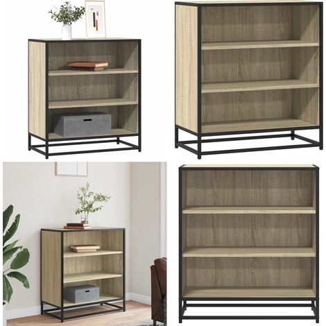 Aparador madera ingeniería y metal roble Sonoma 68x35x76 cm - Aparador de madera - Aparador industrial