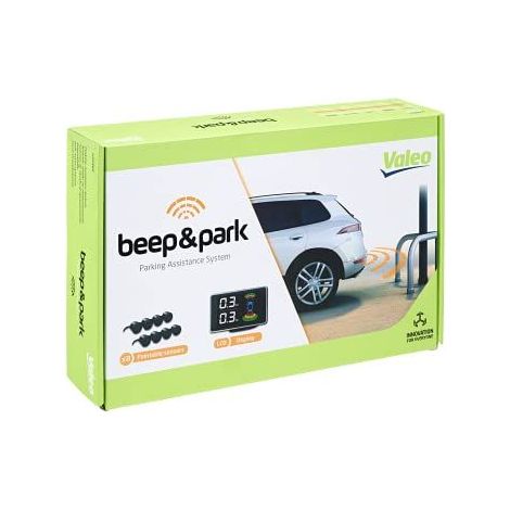VALEO Beep & Park Kit complet d`aide au stationnement avec 8 capteurs et écran LCD - montage avant et arrière
