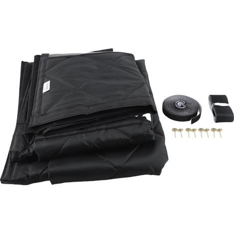 Rideau porte magnétique isolation thermique coton – Couverture temporaire fenêtre latérale claire garder chaud hiver L noir, isolation (1/4)