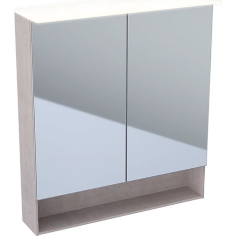 Armoire miroir GE Acanto avec éclairage, deux portes, 75x83x21,5 cm, Chêne Mystique (1/5)