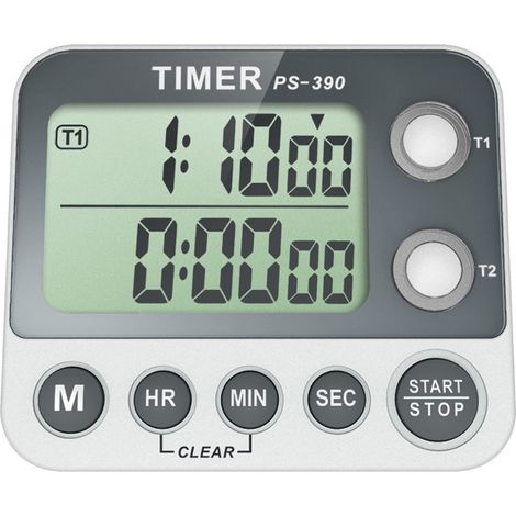 Minuteur de cuisine, Minuteur de cuisine à 2 canaux, Volume sonore réglable, (1/5)