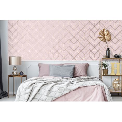Papier peint intissé à motif losanges filaires – Dimensions 1005 x 52cm – Résistant à la lumière – Entretien facile avec éponge humide – Superfresco Easy (1/5)