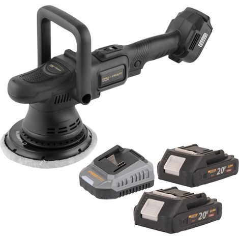 Pulidora a batería Procraft PM22bb 20 voltios 150 mm + 2 baterías de 2,0 Ah + cargador