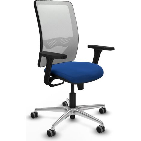 Silla de oficina piqueras y crespo Zulema azul cuero aluminio (1/2)