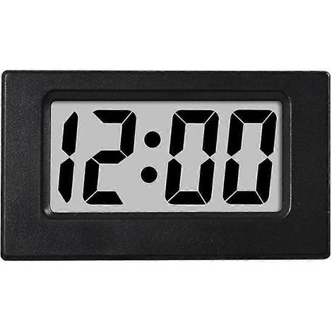 Mini réveil électronique numérique à écran LED, horloge de bureau noire (1/5)