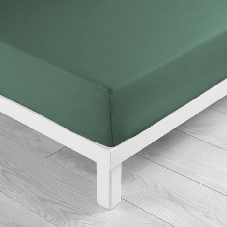 Drap-housse 180 x 200 cm LINA Cèdre – 100% coton 57 fils, bonnet 30 cm (1/5)