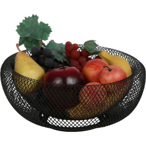 8x Metall Obstkorb Schwarz 30cm Schale Früchteschüssel Gemüse Aufbewahrung Dekoration (1/3)