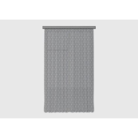 Rideau occultant forme géométrique sur fond gris - 140 cm x 245 cm (1/5)