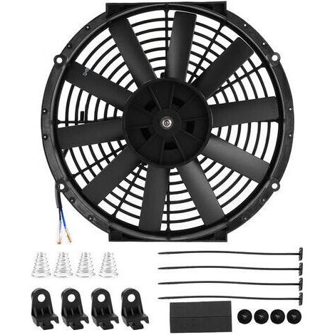 12in Pull/Push Car Radiator Fan Moteur Bay Refroidissement avec kit de montage Pièces modifiées automatiquement (1/5)