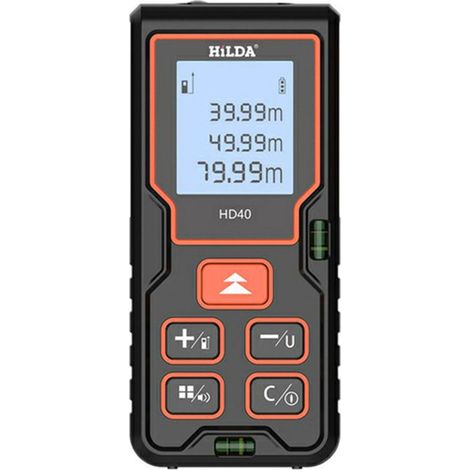 Télémètre Laser Haute Précision ±2mm avec Double Level Bubble et LCD Backlight