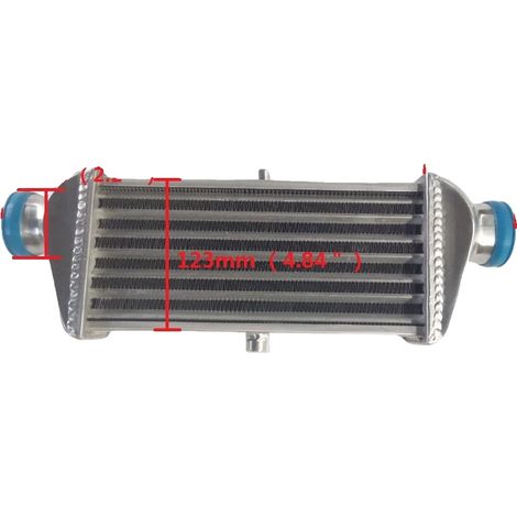 Intercooler FMIC de aluminio, dimensiones 280x140x65 mm, entrada de 55 mm, diseño de alta eficiencia. (1/5)