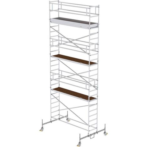 Günzburger Steigtechnik Echafaudage roulant 0,75 x 3 m avec embase roulante Hauteur de plate-forme 6,45 m - 156645 (1/3)