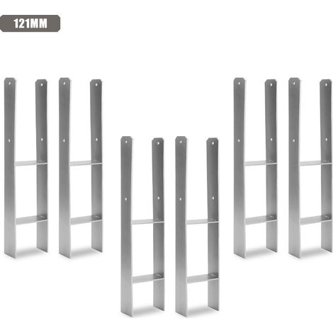 Jiubiaz Pfostenanker für den Außenbereich – extra robust, witterungsbeständig und ideal für Holzpfosten im Garten - 121mm 6x