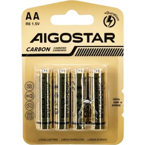 batteria zinco-carbone R6 1.5v 4pz stilo AA