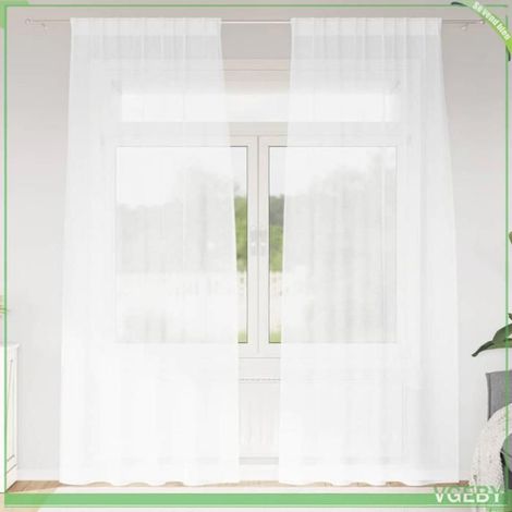 4108011 Rideau en Voile 2 pcs Blanc 260 x 140 cm Polyester (1/5)