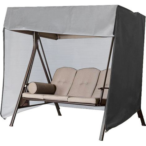 Werbe-Schaukelabdeckung für 5-Sitzer-Gartenschaukel, wasserdichtes Oxford-Gewebe, UV-beständige Außenschaukelabdeckung (220×125×170CM)