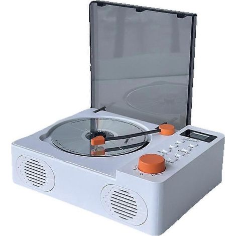 Retro-CD-Player mit zwei Bluetooth 5.3-Lautsprechern, eingebautem hochwertigem CD-Player, USB-Anschluss, TF-Kartenleser, FM-Radio und AUX-Eingang (weiß). (1/5)