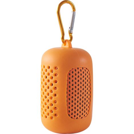 Serviettes fraîches en soie de glace (1 pièce) pour sport extérieur, séchage rapide, serviettes rafraîchissantes avec couverture en silicone, porte-clés de rangement, portables, 3080cm, orange. (1/5)