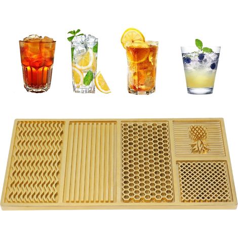 DIY-Eiswürfelform aus Messing, rechteckige Eiswürfelform, modernes Barzubehör, ideal für Whiskey, Bourbon-Cocktails und andere gefrorene Cocktails (22 x 11 cm). (1/5)