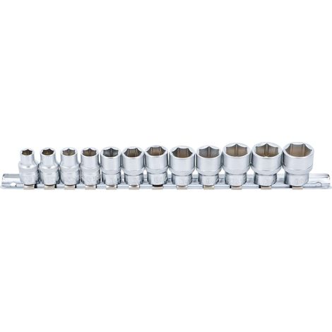 BGS Juego de llaves de vaso, hexagonal entrada 10 mm (3/8") 8-19 mm 12 piezas (1/4)