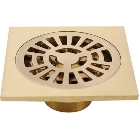 Drain de sol de douche carré en laiton de 4 pouces, avec couvercle amovible, égouttoir à cheveux pour toilettes de cuisine