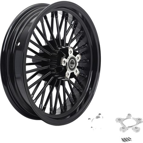 Roues Avant, Aluminium de Haute Qualité, S'adapte aux Modèles Harley Touring 1984-2008, 16 3.5 Noir (1/2)