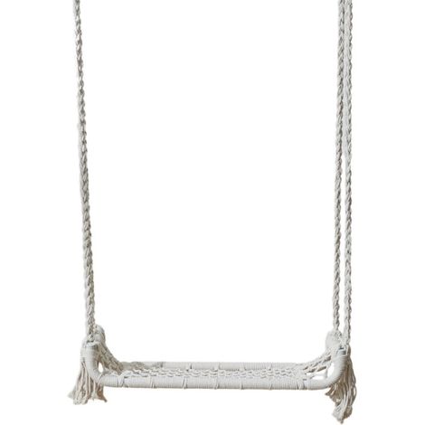 Paris Prix – Balançoire macramé 160cm – Design bohème chic – 60% métal et 40% coton – Usage extérieur – Traitement époxy – Poids 11,5kg (1/2)