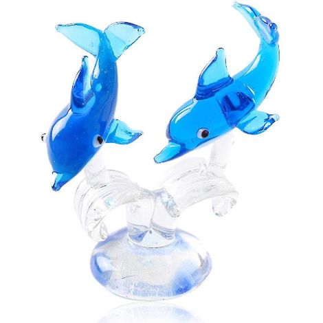 Sammlerfiguren aus Glas, Delfine, Meerestierskulptur, Schreibtischdekoration im S-Stil (Stil 4) (1/5)