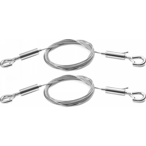 2-teiliges, verstellbares Bilderaufhänge-Set – Robustes 2 m x 1,5 mm Edelstahlseil für Spiegel, Lampen, Präsentationstafeln u. v. m. – Tragkraft bis zu 30 kg (1/5)