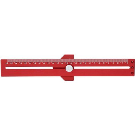 Règle de travail du bois, règle de traçage de type T Règle d'étalonnage croisé en alliage d'aluminium rouge, règle de traçage de type T (1/5)