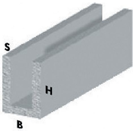 profilo canalino a U cm 100 h argento silver 8x8x1 mm profili alluminio (1/2)