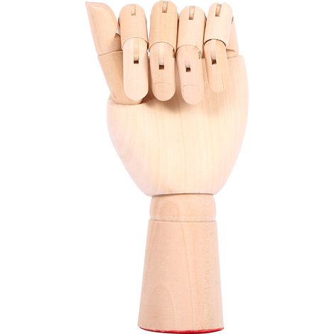 Modèle de main articulé en bois pour peintre, main gauche d’étude, outil de pose d’artiste, support de dessin mannequin (1/5)